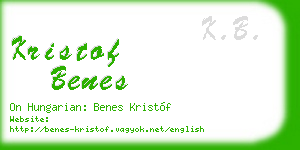 kristof benes business card